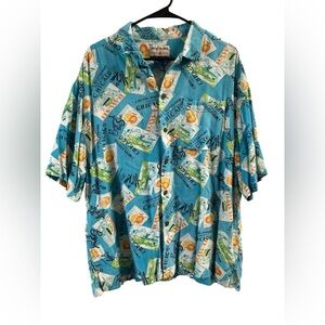 High Sierra blue travel shirt sleeve vibrant button down shirt